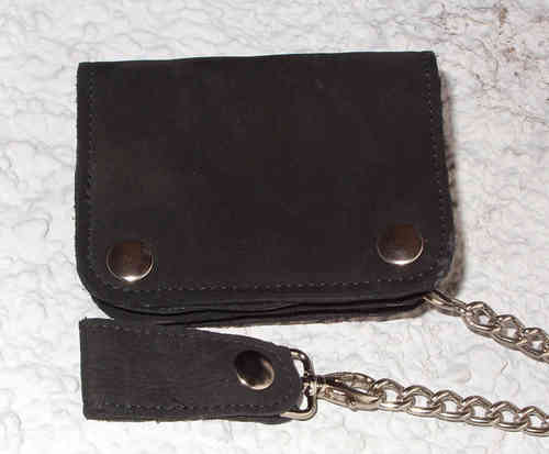 Wallet schwarz Nubuk 12cm