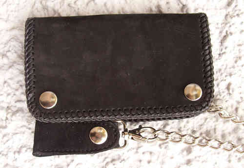 Wallet schwarz Nubuk 16cm